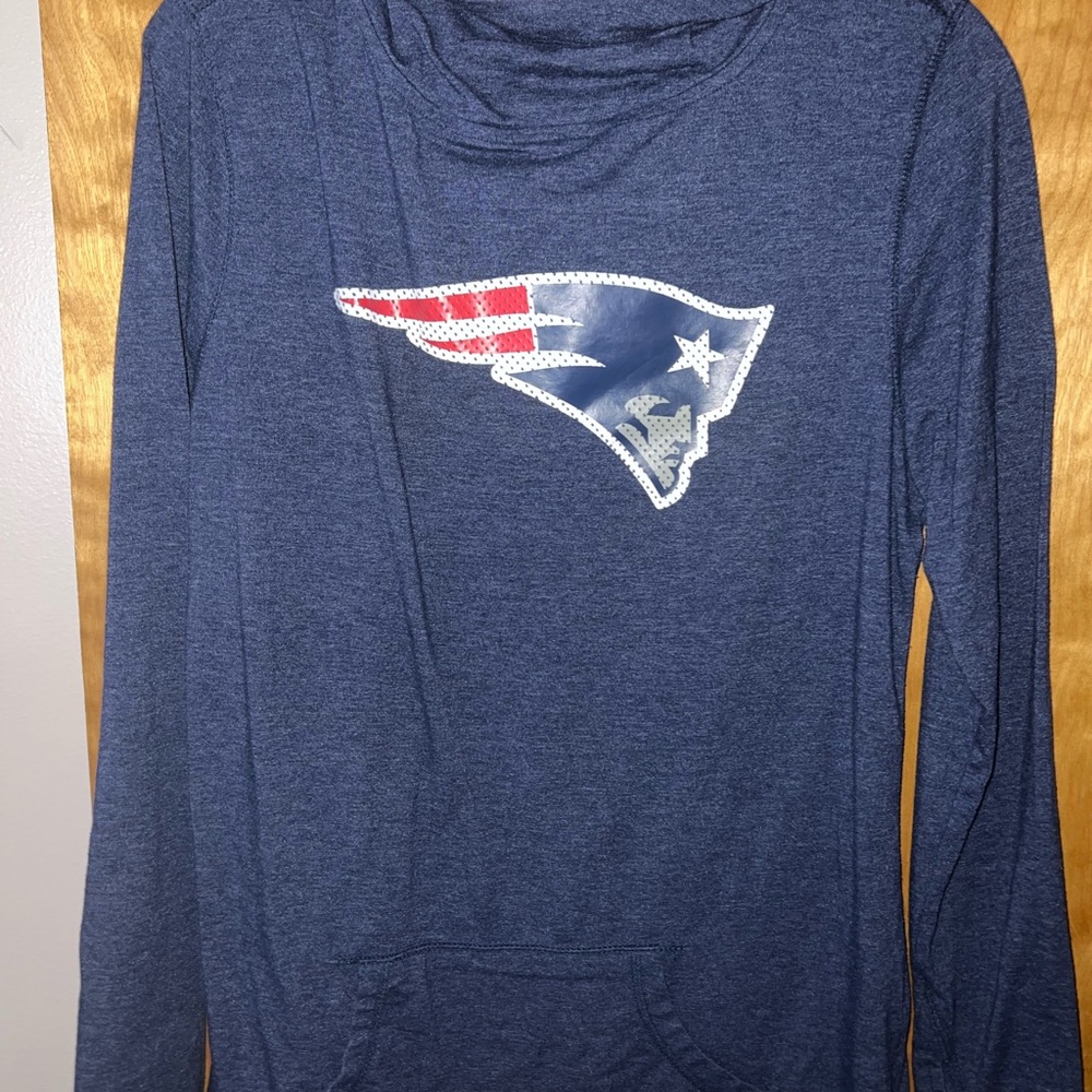 Majestic New England patriots hoodie xl women’s long sleeve pullover navy blue